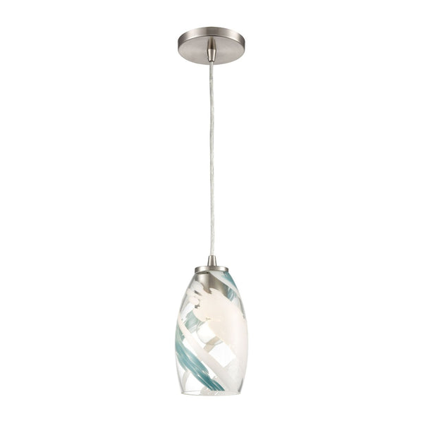 Atlas Turbulence 5" Wide 1-Light Pendant - Sleek Satin Nickel Fixture for Modern Task & Ambient Lighting CL12473-NK