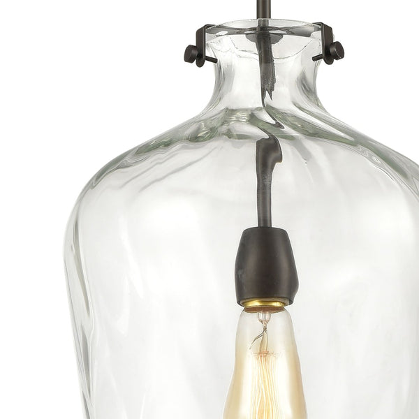 Atlas Tuscan Villa 12" Wide Pendant Light - Rustic Oil Rubbed Bronze with Clear Water Glass Shade CL12474-BZ