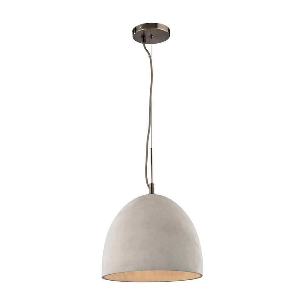 Atlas Urban Form 12'' Wide Mini Pendant Light – Weathered Grey Concrete & Black Nickel, Modern Industrial Style CL12477-GY