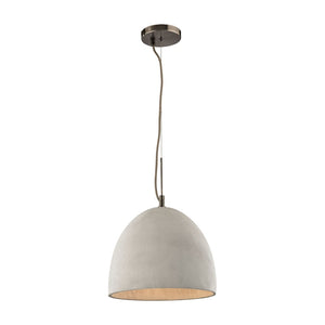 Atlas Urban Form 12'' Wide Mini Pendant Light – Weathered Grey Concrete & Black Nickel, Modern Industrial Style CL12477-GY