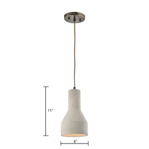 Atlas Urban Form Mini Pendant Light - Stylish Weathered Grey Concrete & Chic Accents for Modern Spaces Black Nickel 6'' CL12478-GY