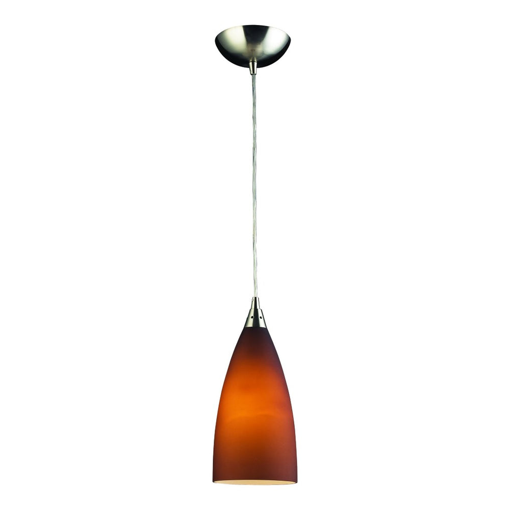 Atlas Vesta 5'' Wide Hand-Blown Glass Pendant in Satin Nickel - Ideal Modern Focal Point for Any Space CL12484-BN