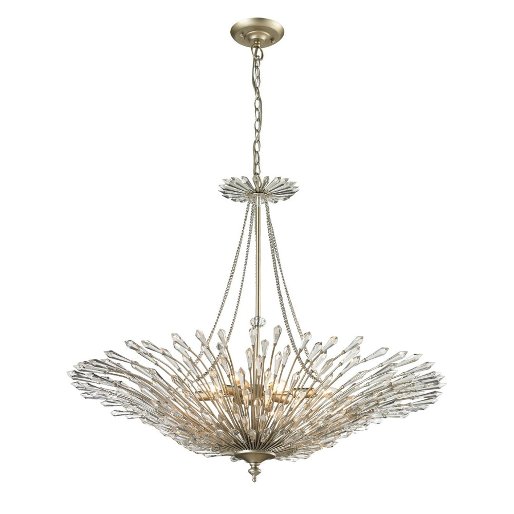 Atlas Viva 37'' Wide 8-Light Chandelier - Polished Chrome with Crystal Spears for Modern Elegance CL12488-CH