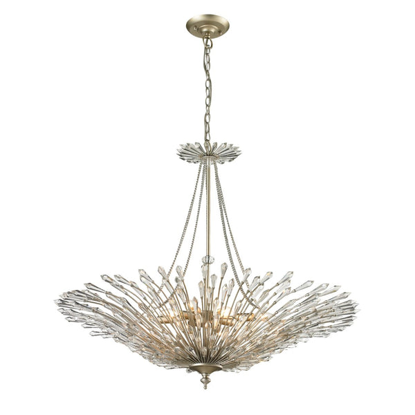 Atlas Viva 37'' Wide 8-Light Chandelier - Polished Chrome with Crystal Spears for Modern Elegance CL12488-CH