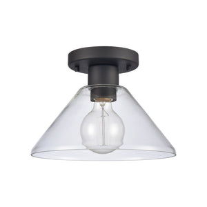 Atlas Vivica 10" Wide Contemporary Flush Mount Ceiling Light - Elegant Clear Glass Shade for Modern Spaces Matte Black with Clear CL12490-BK