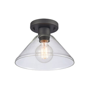 Atlas Vivica 10" Wide Contemporary Flush Mount Ceiling Light - Elegant Clear Glass Shade for Modern Spaces Matte Black with Clear CL12490-BK
