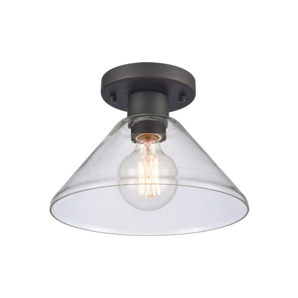 Atlas Vivica 10" Wide Contemporary Flush Mount Ceiling Light - Elegant Clear Glass Shade for Modern Spaces Matte Black with Clear CL12490-BK