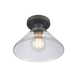 Atlas Vivica 10" Wide Contemporary Flush Mount Ceiling Light - Elegant Clear Glass Shade for Modern Spaces Matte Black with Clear CL12490-BK