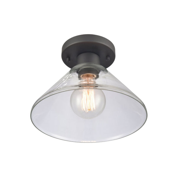 Atlas Vivica 10" Wide Contemporary Flush Mount Ceiling Light - Elegant Clear Glass Shade for Modern Spaces Matte Black with Clear CL12490-BK