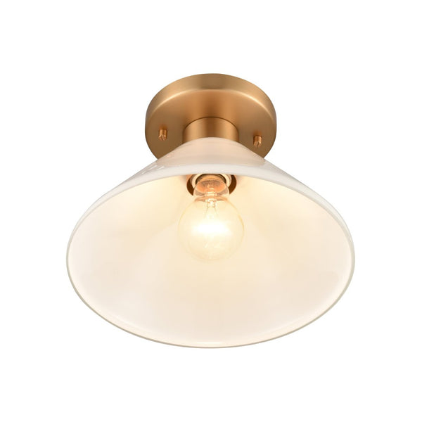Atlas Vivica 10" Wide Contemporary Flush Mount Ceiling Light - Elegant Clear Glass Shade for Modern Spaces Brushed Gold and Opal CL12490-GD
