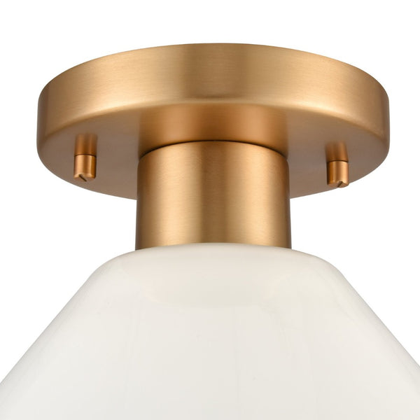 Atlas Vivica 10" Wide Contemporary Flush Mount Ceiling Light - Elegant Clear Glass Shade for Modern Spaces Brushed Gold and Opal CL12490-GD