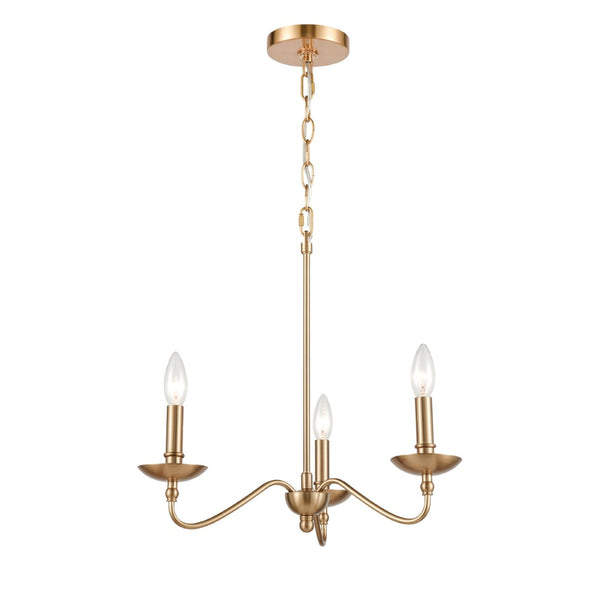 Atlas Wellsley 18" 3-Light Chandelier - Elegant Burnished Brass Fixture for Dining & Living Spaces CL12498-BS
