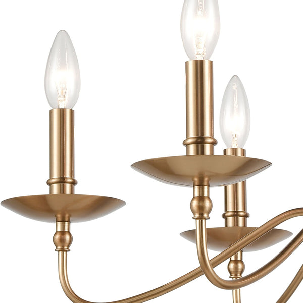 Atlas Wellsley Elegant 6-Light Chandelier for Dining Rooms and Foyers, Timeless Design with Warmth Burnished Brass 25'' CL12499-BS