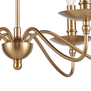 Atlas Wellsley Elegant 6-Light Chandelier for Dining Rooms and Foyers, Timeless Design with Warmth Burnished Brass 25'' CL12499-BS