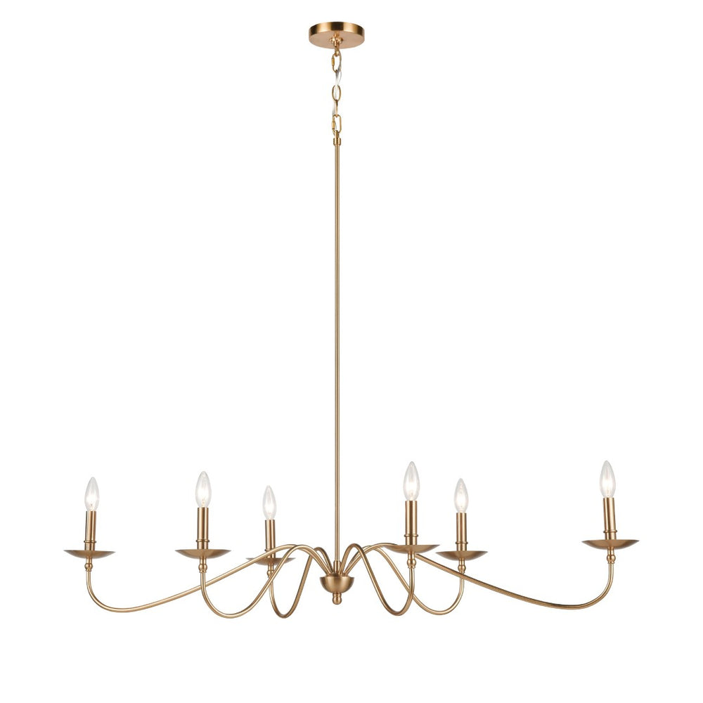 Atlas Wellsley Elegant 6-Light Chandelier for Dining Rooms and Foyers, Timeless Design with Warmth Burnished Brass 47'' CL12500-BS