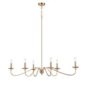 Atlas Wellsley Elegant 6-Light Chandelier for Dining Rooms and Foyers, Timeless Design with Warmth Burnished Brass 47'' CL12500-BS