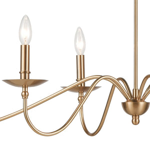 Atlas Wellsley Elegant 6-Light Chandelier for Dining Rooms and Foyers, Timeless Design with Warmth Burnished Brass 47'' CL12500-BS