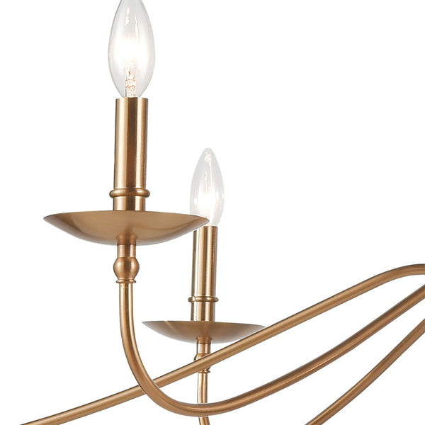 Atlas Wellsley 47'' Wide 6-Light Linear Chandelier - Elegant Burnished Brass for Modern & Traditional Spaces CL12501-BS
