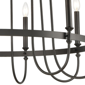 Atlas Wickshire 6-Light Chandelier – Modern Minimalist Design for Dining Rooms, Foyers, and Living Spaces Matte Black 34'' CL12505-BK