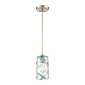 Atlas Winter Wind 5'' Wide Mini Pendant - Stylish Blown Glass & Satin Nickel for Modern Interiors CL12508-CL