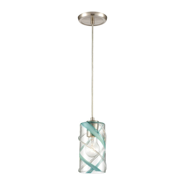 Atlas Winter Wind 5'' Wide Mini Pendant - Stylish Blown Glass & Satin Nickel for Modern Interiors CL12508-CL