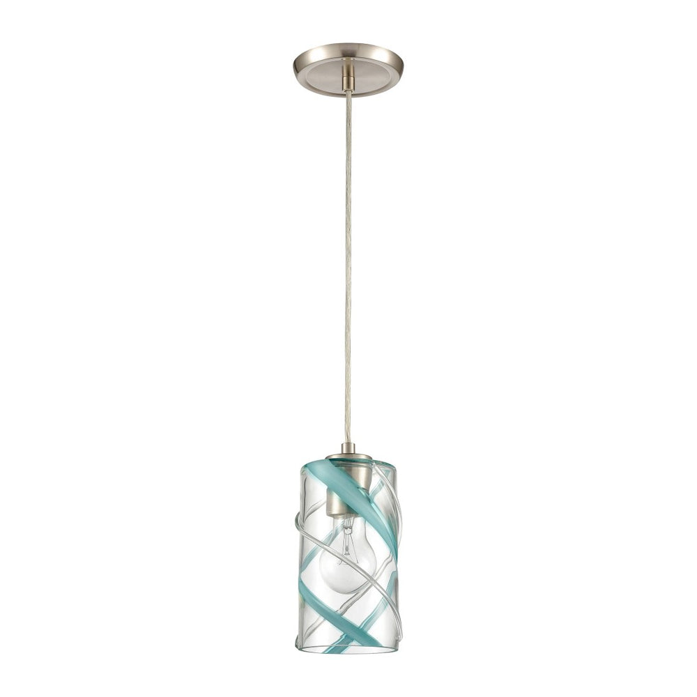 Atlas Winter Wind 5'' Wide Mini Pendant - Stylish Blown Glass & Satin Nickel for Modern Interiors CL12508-CL