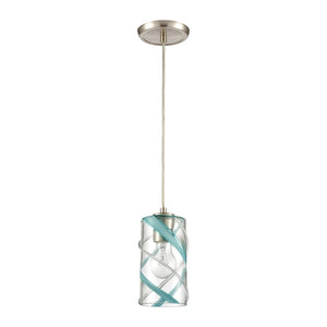 Atlas Winter Wind 5'' Wide Mini Pendant - Stylish Blown Glass & Satin Nickel for Modern Interiors CL12508-CL
