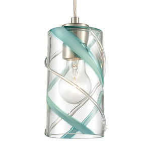 Atlas Winter Wind 5'' Wide Mini Pendant - Stylish Blown Glass & Satin Nickel for Modern Interiors CL12508-CL