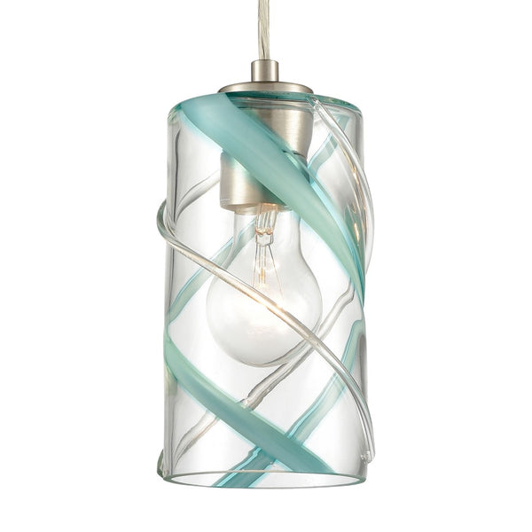 Atlas Winter Wind 5'' Wide Mini Pendant - Stylish Blown Glass & Satin Nickel for Modern Interiors CL12508-CL