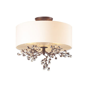 Atlas Winterberry 16'' Wide 3-Light Semi Flush Mount - Elegant Antique Darkwood with Glass Droplets CL12512-CO
