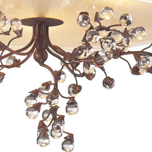 Atlas Winterberry 16'' Wide 3-Light Semi Flush Mount - Elegant Antique Darkwood with Glass Droplets CL12512-CO