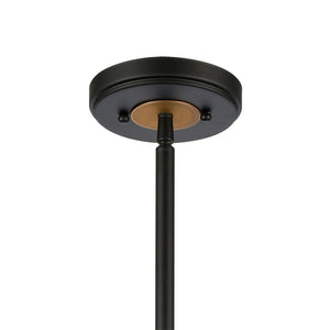 Atlas Woodbridge 22'' 5-Light Chandelier - Rustic Warmth Meets Modern Elegance in Matte Black & Oak CL12513-BK
