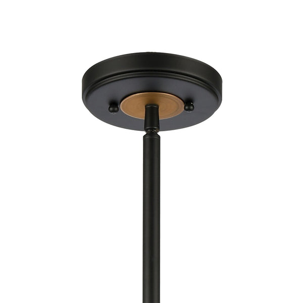 Atlas Woodbridge 22'' 5-Light Chandelier - Rustic Warmth Meets Modern Elegance in Matte Black & Oak CL12513-BK