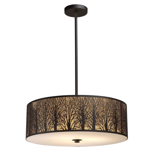 Atlas Woodland Sunrise 24'' Wide 5-Light Chandelier - Rustic Elegance with Aged Bronze & Amber Glow CL12516-BZ