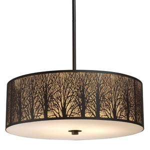 Atlas Woodland Sunrise 24'' Wide 5-Light Chandelier - Rustic Elegance with Aged Bronze & Amber Glow CL12516-BZ