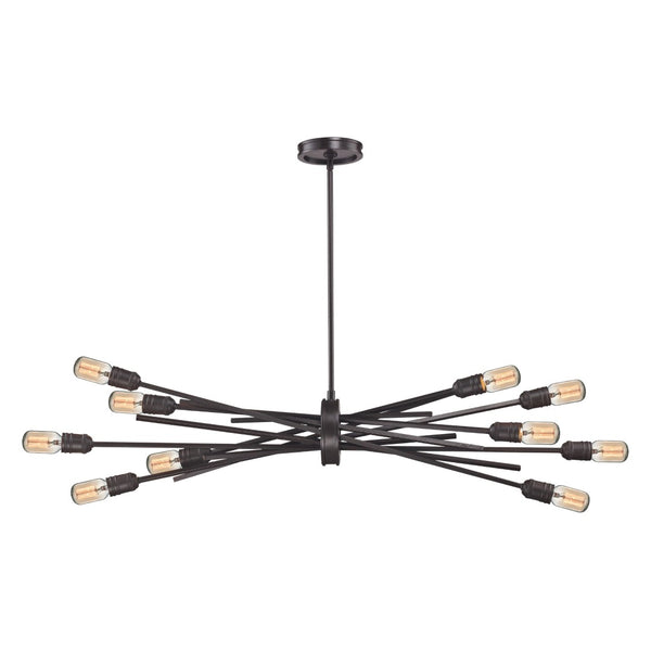 Atlas Xenia Chandelier - Contemporary 6-Light Linear Fixture with Adjustable Arms for Stunning Spaces Oil Rubbed Bronze 40'' CL12517-BZ