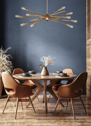 Atlas Xenia 42" Wide 10-Light Chandelier - Customizable Matte Gold Fixture for Modern Elegance & Style CL12517-GD