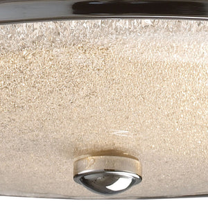 Atlas Salena Modern 2-Light Flush Mount Fixture - Elegant Opal Glass and Decorative Metalwork Design Polished Chrome 13'' CL12521-CH