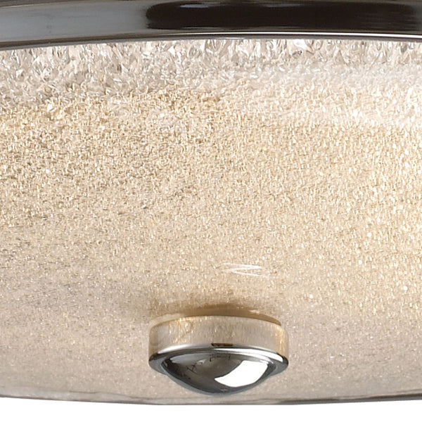 Atlas Salena Modern 2-Light Flush Mount Fixture - Elegant Opal Glass and Decorative Metalwork Design Polished Chrome 13'' CL12521-CH