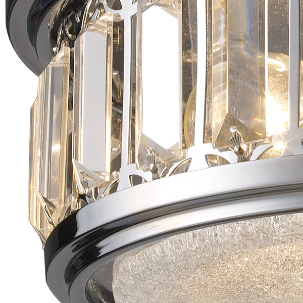 Atlas Salena Modern 2-Light Flush Mount Fixture - Elegant Opal Glass and Decorative Metalwork Design Polished Chrome 13'' CL12521-CH