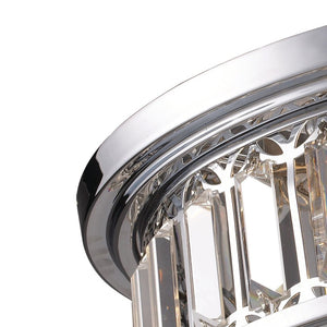 Atlas Salena Modern 2-Light Flush Mount Fixture - Elegant Opal Glass and Decorative Metalwork Design Polished Chrome 16'' CL12522-CH