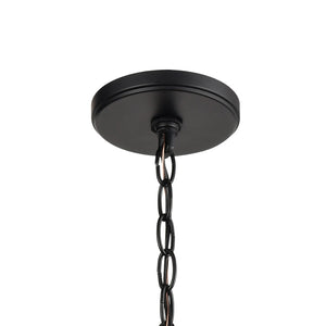 Atlas Barrow 3-Light Chandelier - Modern Wood and Metal Design for Stylish Indoor Lighting Decor Matte Black 12'' CL12523-BK