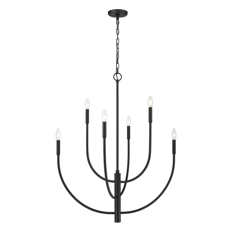 Atlas Continuance 30'' Wide 6-Light Chandelier - Modern Charcoal Elegance for Dining & Living Spaces CL12524-BK