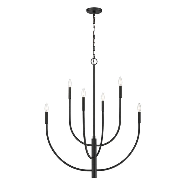 Atlas Continuance 30'' Wide 6-Light Chandelier - Modern Charcoal Elegance for Dining & Living Spaces CL12524-BK