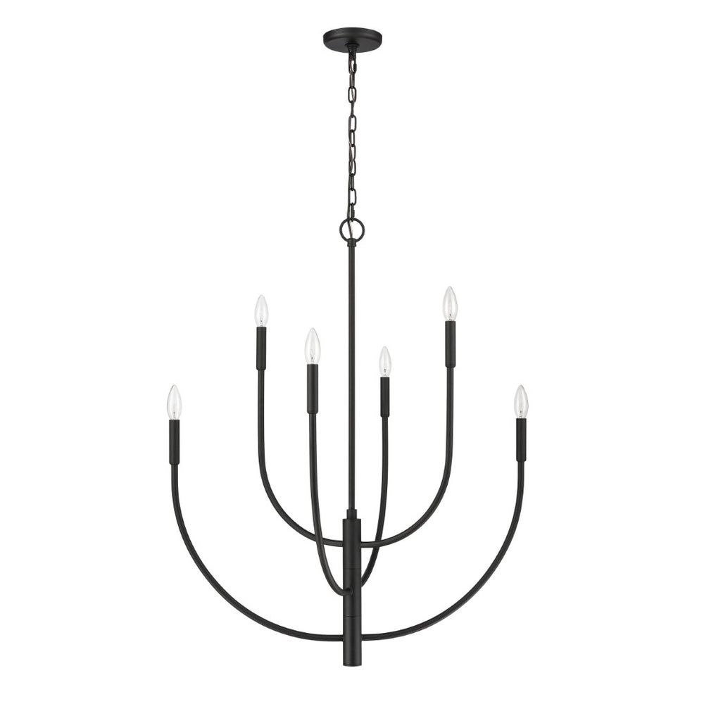Atlas Continuance 30'' Wide 6-Light Chandelier - Modern Charcoal Elegance for Dining & Living Spaces CL12524-BK