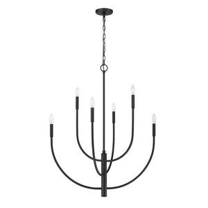 Atlas Continuance 30'' Wide 6-Light Chandelier - Modern Charcoal Elegance for Dining & Living Spaces CL12524-BK