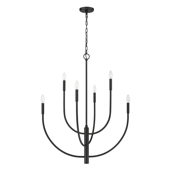 Atlas Continuance 30'' Wide 6-Light Chandelier - Modern Charcoal Elegance for Dining & Living Spaces CL12524-BK