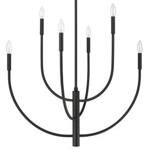 Atlas Continuance 30'' Wide 6-Light Chandelier - Modern Charcoal Elegance for Dining & Living Spaces CL12524-BK