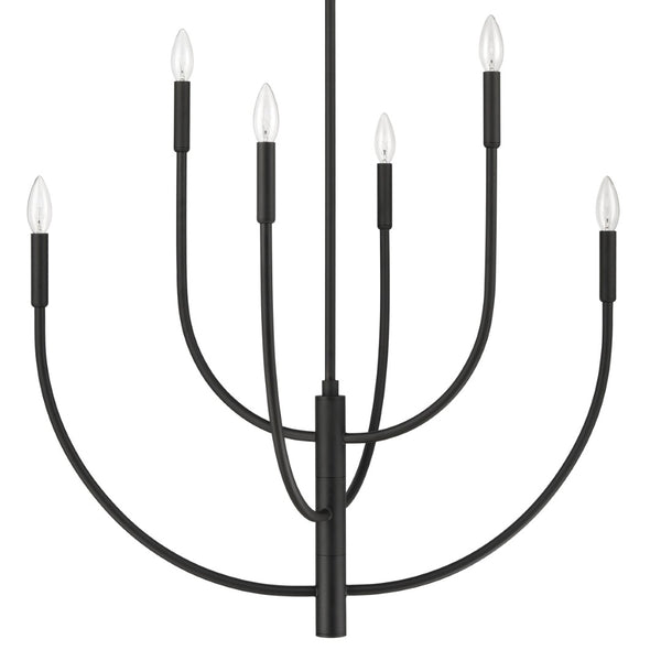 Atlas Continuance 30'' Wide 6-Light Chandelier - Modern Charcoal Elegance for Dining & Living Spaces CL12524-BK