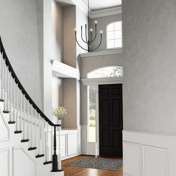 Atlas Continuance 30'' Wide 6-Light Chandelier - Modern Charcoal Elegance for Dining & Living Spaces CL12524-BK